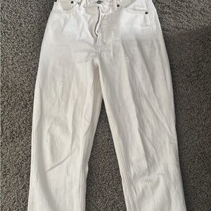 Abercrombie & Fitch Women's Straight Leg Jeans - White